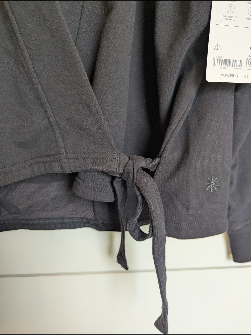 Athleta Retroterry Wrap Sweatshirt Black XS New With Tags - Picture 6 of 11